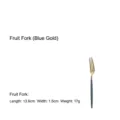 Elegant 304 stainless steel blue and gold fruit fork with a slim round handle design - Fruit Fork