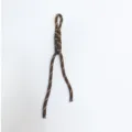 Minimalist hand-woven brown braided paracord lanyard strap for phone cases and keychains. - Tan