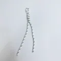 Handwoven white and black striped rope lanyard for phone cases and keychains - White