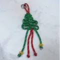 Portachiavi albero di Natale rosso e verde in paracord intrecciato a mano per borse e telefoni - Stile Albero di Natale (Christmas Tree) / Verde + Rosso