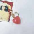 Sparkling pink glitter heart keychain featuring a luxury gold clasp and key ring - S / Pink