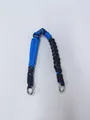 Handgewebte blau-schwarze Paracord-Handyschlaufe mit sicheren silbernen Metallringen - Blau + Schwarz + Schwarz/Weiße Punkte