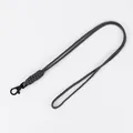Grey hand-woven paracord lanyard with black metal clasp for keys and ID badges accessory - Gray