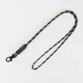 Durable handmade camouflage paracord neck lanyard with a sturdy black metal clip - Camouflage