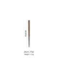 26cm chicken wing wood and stainless steel chopsticks, 21g per pair, minimalist design - 26cm 1 Pair