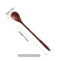 Vintage long-handled wooden spoon with red thread-wrapped round handle, 19.5cm length - Round Handle Stirring Spoon with Red Thread / 19.5cmx2.8cm