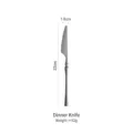 Cuchillo de mesa de acero inoxidable 304 plata mate, 22 cm de largo, diseño elegante - Cuchillo de Mesa