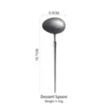 Vintage grey stainless steel dessert spoon with long handle and weight details - Dessert Spoon