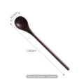 Vintage long-handle dark wooden stirring spoon with 19.5cm length and 2.8cm width - Round Handle Stirring Spoon without Thread