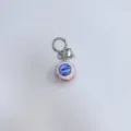Gothic style blue eyeball keychain accessory with silver heart charm for bags and keys - Red Blood Veins Purple Eye