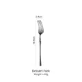 Tenedor de postre de acero inoxidable 304 plateado mate con mango fino, 18,4 cm - Tenedor de Postre