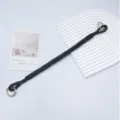 Handmade black woven PU leather bag strap with elegant gold metal rings for versatile use - Black