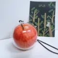 Creative realistic red apple pendant in clear sphere ornament for Christmas car or bag decoration - 6.3cm Apple + Transparent Acrylic / Red Apple