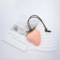 Exquisite large pink 3D simulation strawberry bag charm with premium leather strap detail - Pink Large Strawberry Without Dots (Strawberry Pendant)