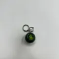 Gothic style green horror eyeball keychain with silver heart charm bag accessory - Green Ball Green Eye