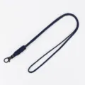 Hand-woven navy blue paracord neck lanyard featuring a durable black metal swivel hook - Dark Blue
