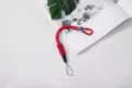 Red braided paracord wrist strap lanyard for phone and camera with adjustable toggle button - Braided Style (Buckle + Button) / Red
