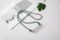 Universal multicolor braided crossbody phone lanyard strap with clear insert connector - Lanyard Only / Blue White Grey Braided Rope