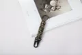 Handmade military green braided paracord keychain with heavy-duty eagle beak clip hook - Camo Green