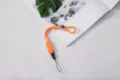 Bright orange woven wrist lanyard anti-lost phone strap with blue adjustment bead for camera - Braided Style (Buckle + Button) / Orange