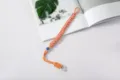 Outdoor adjustable braided wrist lanyard in orange and pink for phone and camera - Orange Rope + Pink Rope + Gasket