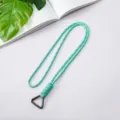 Handwoven mint green reflective paracord lanyard neck strap with black metal clip - Triangle Spring Ring Style / Camo Light Green