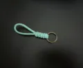 Minimalist mint green woven rope keychain featuring a vintage bronze metal ring buckle - Teal With Bronze Ring