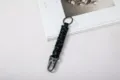 Durable hand-woven black and blue paracord keychain with heavy-duty metal eagle beak buckle - Black Blue