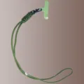 Green woven paracord neck lanyard strap for mobile phones, ID cards, and home keys. - With Back Patch / Army Green