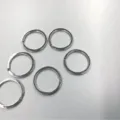 Set of polished silver metal split keyrings for DIY handmade keychain craft projects - Set of 6 / Bright Silver Key Ring