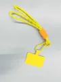Durable woven yellow phone lanyard with a metal carabiner and orange spiral detail - Yellow