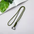 Military green handmade woven paracord lanyard with triangle metal clip - Triangle Spring Ring Style / Olive Green