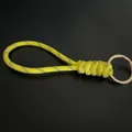 Bright yellow handmade braided paracord keychain for car keys and stylish accessories - Yellow