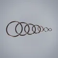 Set of gunmetal zinc alloy spring O-rings in different sizes for bags and keychains - 1.2 Inch (ID 30mm) / Gunmetal