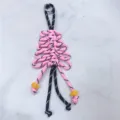 Portachiavi albero di Natale intrecciato a mano in paracord rosa e nero per borse - Stile Albero di Natale (Christmas Tree) / Rosa + Nero
