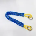 Handmade blue and yellow paracord wrist strap with silver rings - Yellow+Blue