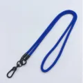 Royal blue braided long phone lanyard cross-body strap with sturdy black metal lobster clasp - Blue