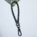 Heavy-duty durable braided wrist lanyard strap in black and white for phones and keys - Black Style / Approx. 21cm