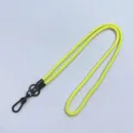 Neon yellow braided crossbody phone lanyard with durable black metal clasp hardware - Fluorescent Green