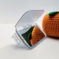 Universal square transparent mirror clip for phone cases with crochet orange prop - Mirror Clip