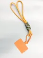 Handmade orange paracord phone lanyard with camo knot and secure carabiner clip - Orange