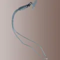 Grey woven paracord neck lanyard strap for phone and ID cards with metal lobster claw clip - With Back Patch / Gray