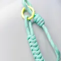 Mint green braided paracord wrist lanyard strap with yellow ring buckle for phone anti-lost - Light Blue