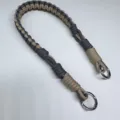 Tracolla in paracord intrecciato a mano con anelli in metallo per modifica borse - Grigio e Marrone