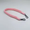 Handgewebter rosa Paracord-Gurt mit langlebigen Metall-Karabinern in Gunmetal-Optik - Rosa