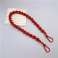 Vibrant red hand-woven rope replacement strap for shoulder bags and cameras with metal hooks - Red