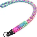 Cordino da collo in paracord intrecciato colorato per chiavi e telefono cellulare - Chiusura a Becco d'Aquila / Corto 20cm