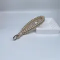 High-quality handmade beige braided phone wrist strap with silver metal ring clasp - Khaki