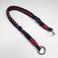 Cinturino da polso intrecciato a mano in blu navy e bordeaux per la borsa fai-da-te - Rosso Rosa e Blu Zaffiro