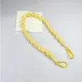 Hand-woven yellow spiral rope shoulder strap with matching metal clips for cross-body bags - Yellow